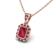 18k rose gold Zodiac birthstone gold chain necklace with ruby gemstone, designed for women, perfect astrology jewelry from Celestial Vibe collection at AUWL Assembly