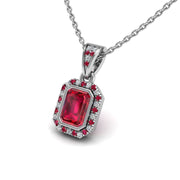 18k white gold Zodiac birthstone gold chain necklace with ruby gemstone, designed for women, perfect astrology jewelry from Celestial Vibe collection at AUWL Assembly