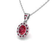 18k white gold Zodiac birthstone gold chain necklace with ruby gemstone, designed for women, perfect astrology jewelry from Celestial Vibe collection at AUWL Assembly