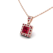 18k rose gold Zodiac birthstone gold chain necklace with ruby gemstone, designed for women, perfect astrology jewelry from Celestial Vibe collection at AUWL Assembly