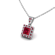 18k white gold Zodiac birthstone gold chain necklace with ruby gemstone, designed for women, perfect astrology jewelry from Celestial Vibe collection at AUWL Assembly