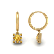 Mystic Hoop Earrings - Halo - Yellow Sapphire Princess