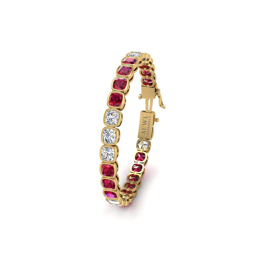 Stellar Tennis Bracelet - Ruby Cushion