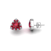 Cosmic Stud Earrings - Halo - Ruby Trillion
