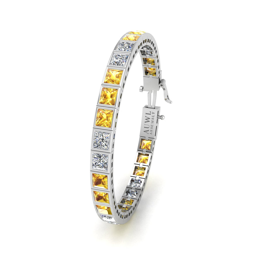 Stellar Tennis Bracelet - Yellow Sapphire Princess