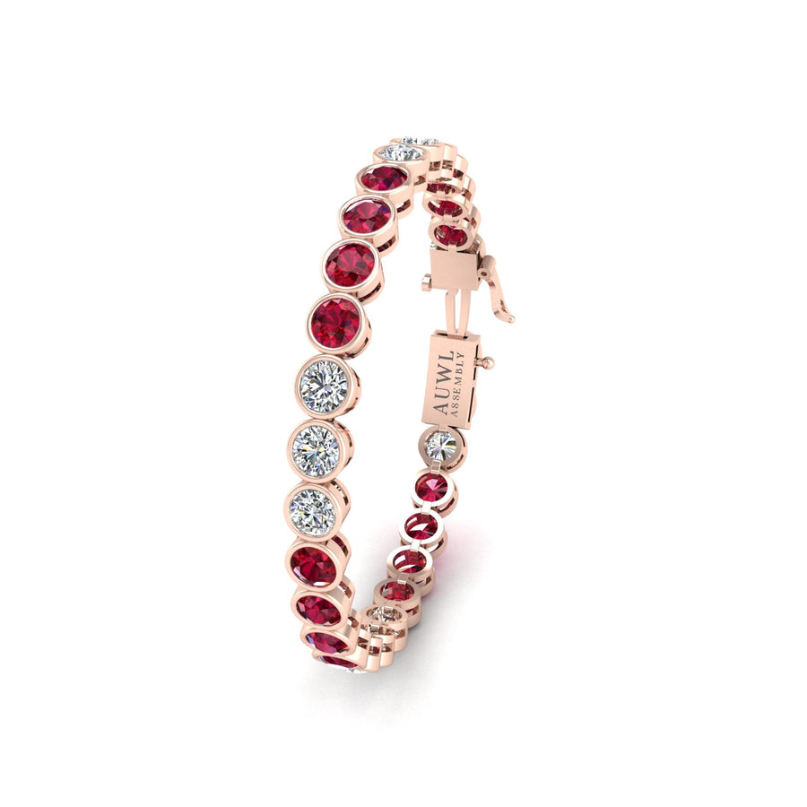 Stellar Tennis Bracelet - Ruby Round