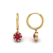Mystic Hoop Earrings - Halo - Ruby Round