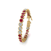 Stellar Tennis Bracelet - Ruby Round