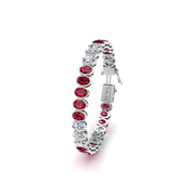 Stellar Tennis Bracelet - Ruby Oval