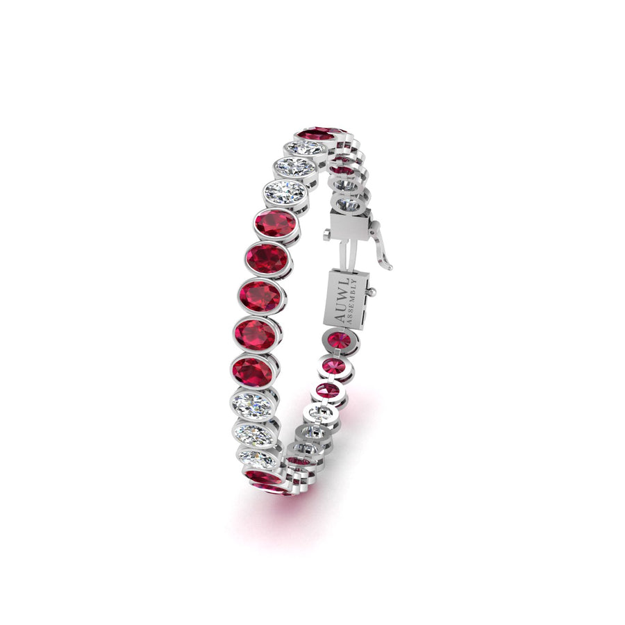 Stellar Tennis Bracelet - Ruby Oval