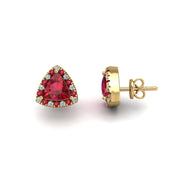 Cosmic Stud Earrings - Halo - Ruby Trillion