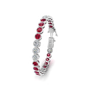 Stellar Tennis Bracelet - Ruby Round