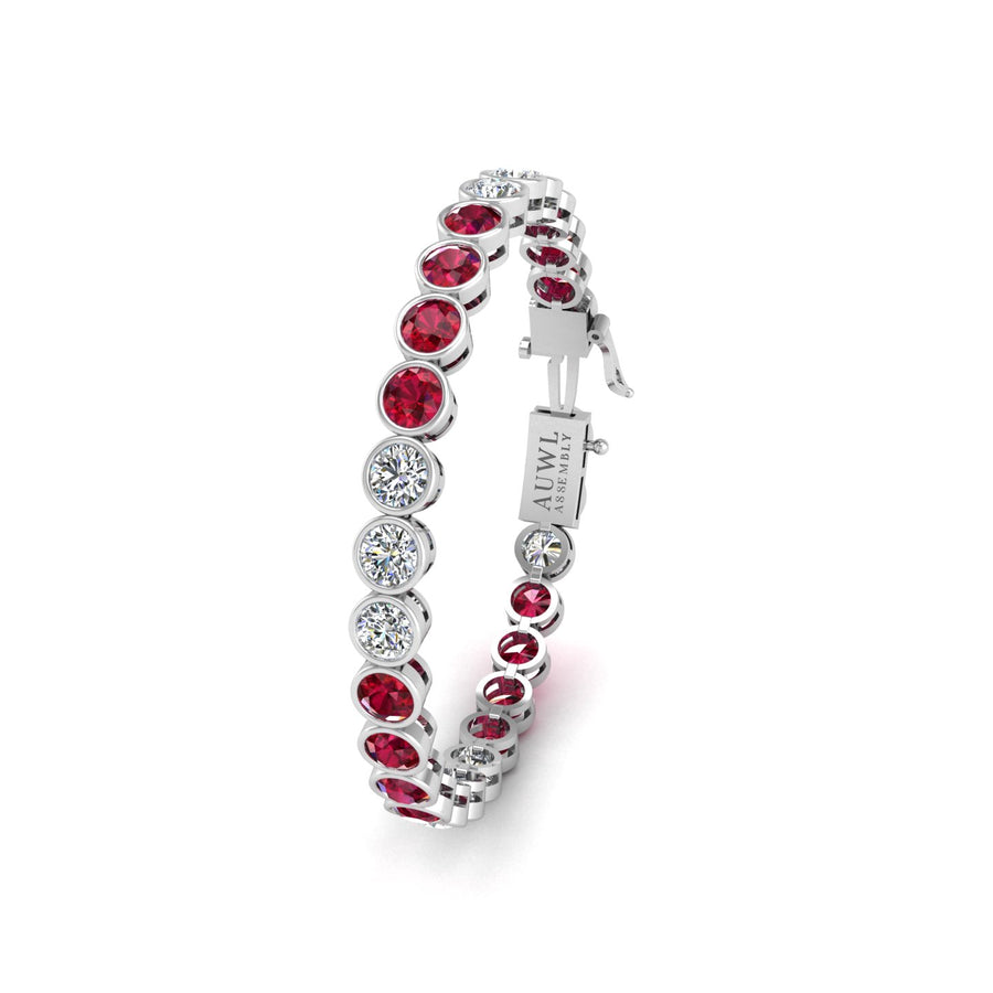 Stellar Tennis Bracelet - Ruby Round