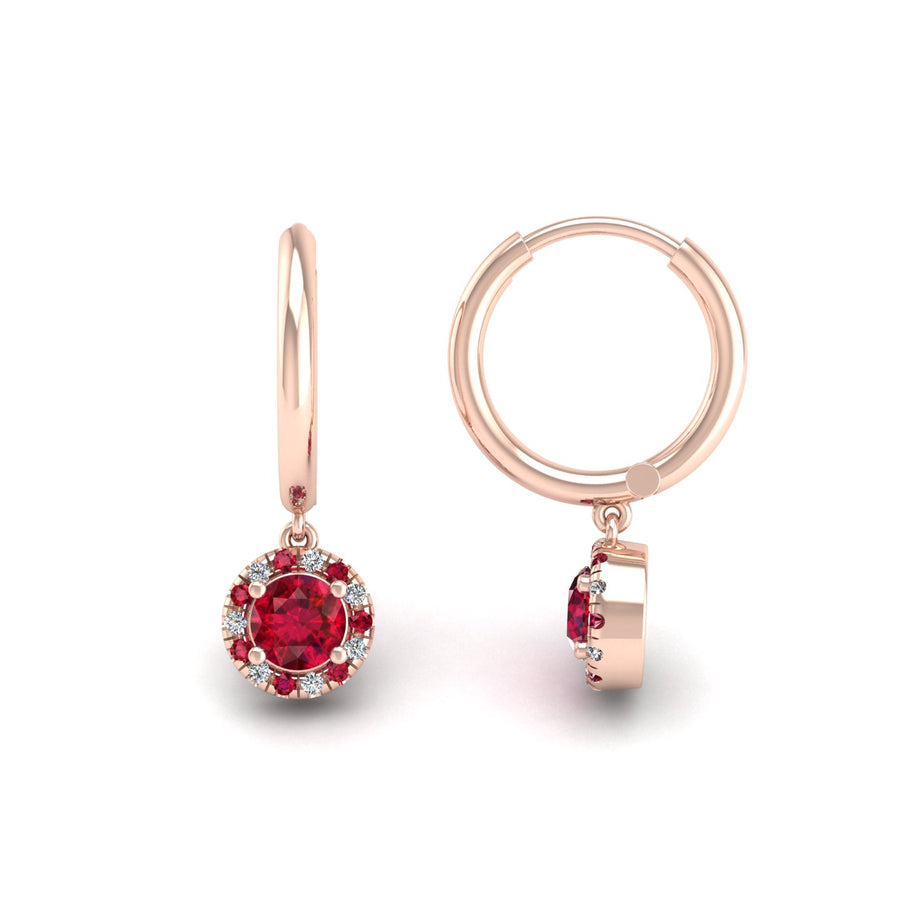 Mystic Hoop Earrings - Halo - Ruby Round