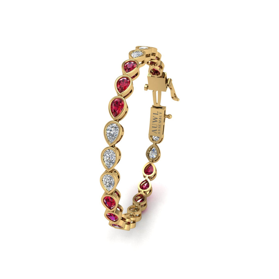 Stellar Tennis Bracelet - Ruby Pear