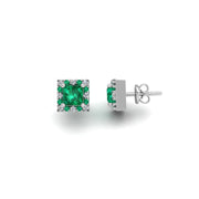 Cosmic Stud Earrings - Halo - Emerald Princess