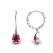 Mystic Hoop Earrings - Halo - Ruby Pear