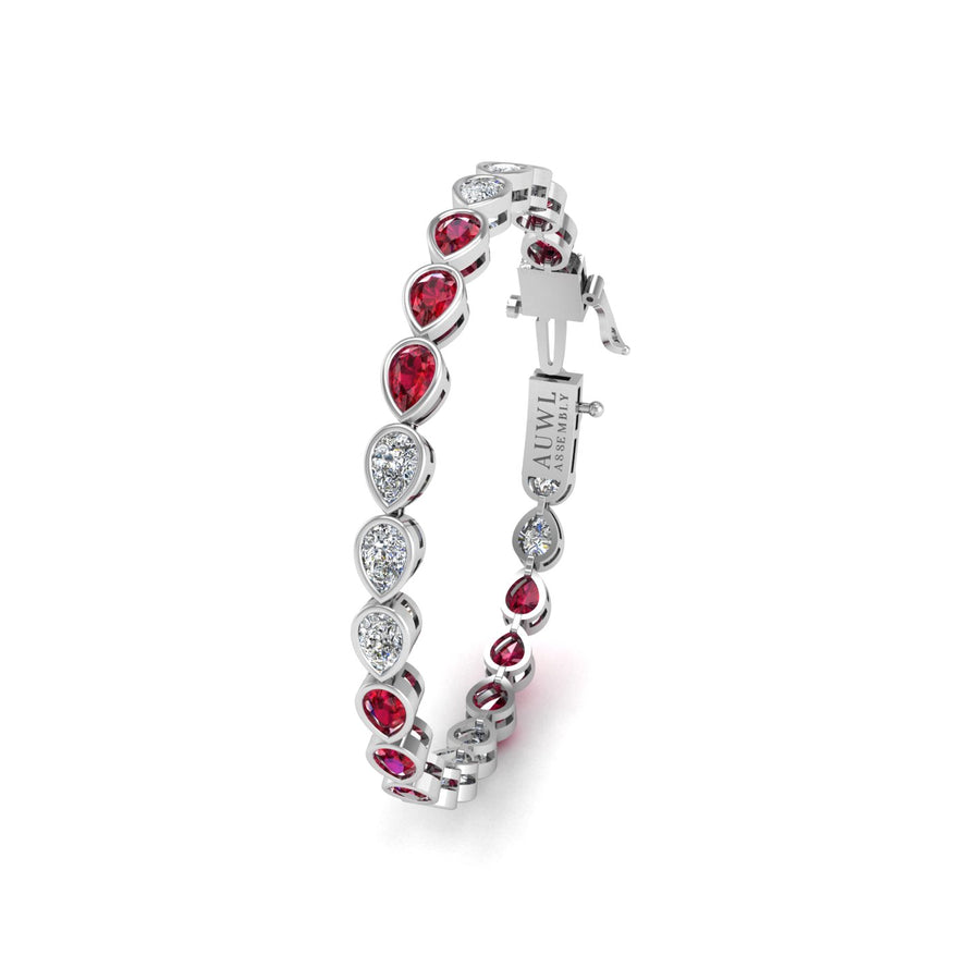 Stellar Tennis Bracelet - Ruby Pear