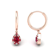 Mystic Hoop Earrings - Halo - Ruby Pear