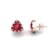 Cosmic Stud Earrings - Halo - Ruby Trillion