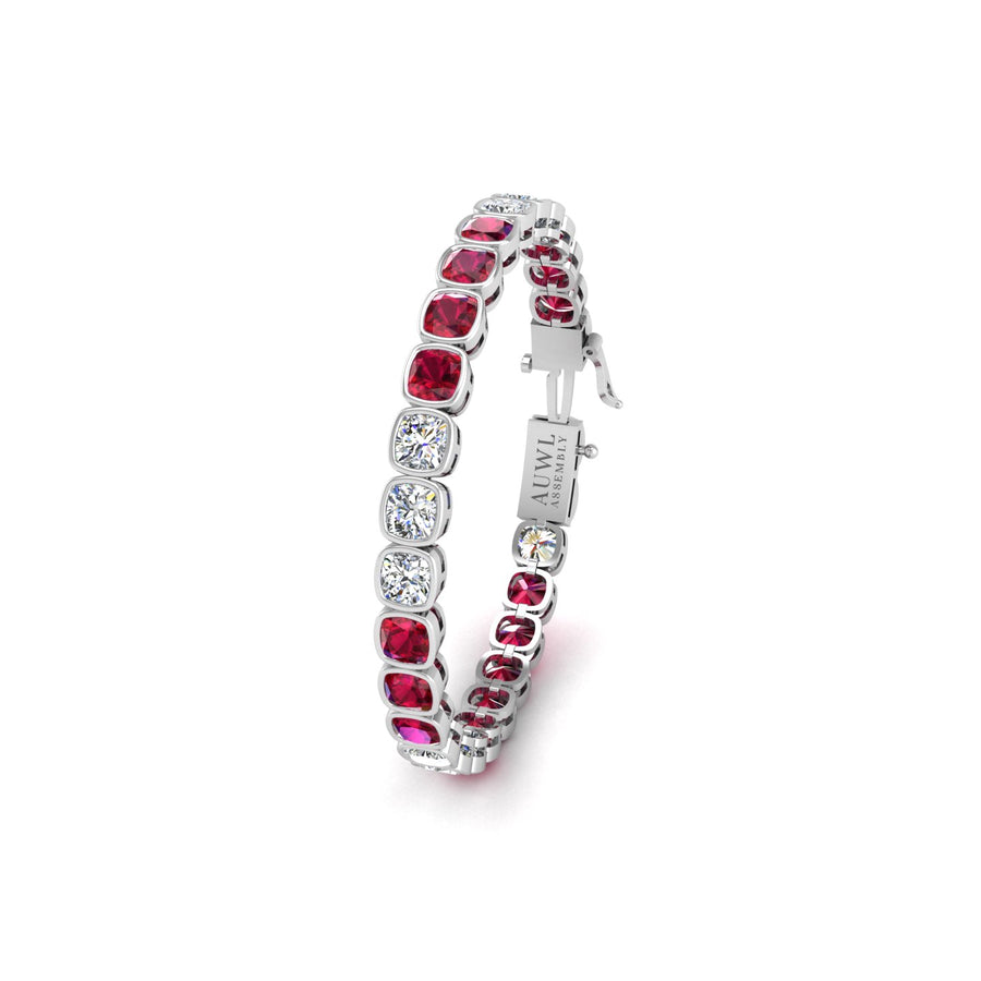 Stellar Tennis Bracelet - Ruby Cushion