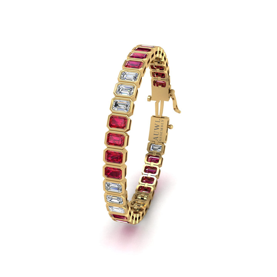 Stellar Tennis Bracelet - Ruby Emerald