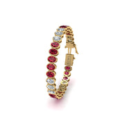 Stellar Tennis Bracelet - Ruby Oval
