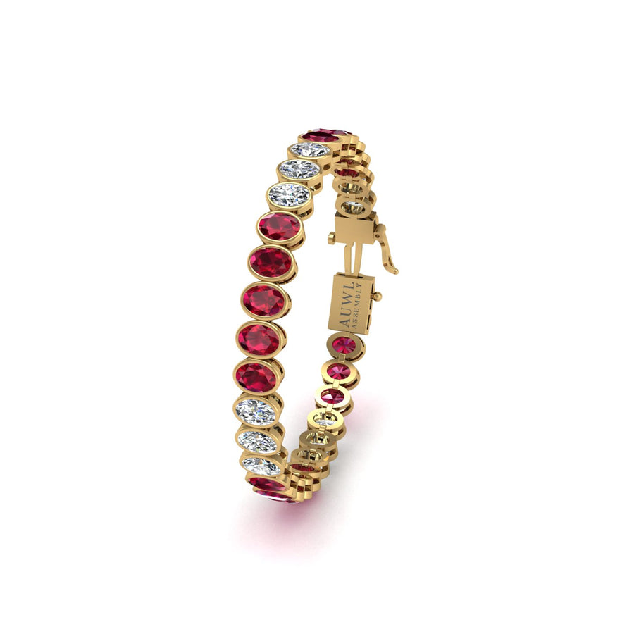 Stellar Tennis Bracelet - Ruby Oval