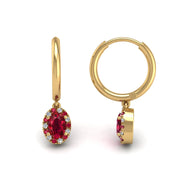 Mystic Hoop Earrings - Halo - Ruby Oval