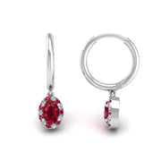 Mystic Hoop Earrings - Halo - Ruby Oval