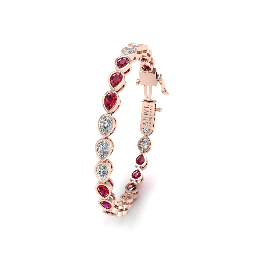 Stellar Tennis Bracelet - Ruby Pear