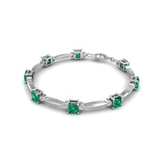 18k white gold Zodiac birthstone bracelet with emerald gemstone, designed for women, perfect astrology jewelry from Celestial Vibe collection