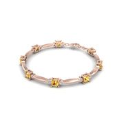 18k rose gold Zodiac birthstone bracelet with yellow sapphire gemstone, designed for women, perfect astrology jewelry from Celestial Vibe collection