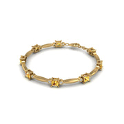 18k yellow gold Zodiac birthstone bracelet with yellow sapphire gemstone, designed for women, perfect astrology jewelry from Celestial Vibe collection