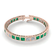 18k rose gold Zodiac birthstone bracelet with emerald gemstone, designed for women, perfect astrology jewelry from Celestial Vibe collection
