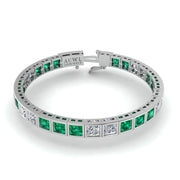 18k white gold Zodiac birthstone bracelet with emerald gemstone, designed for women, perfect astrology jewelry from Celestial Vibe collection