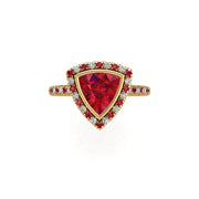 Starry Halo Ring - Ruby Trillion