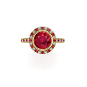 Starry Halo Ring - Ruby Round