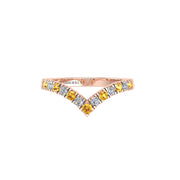 Heart's Triumph Chevron Band - Yellow Sapphire Round