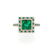 Starry Halo Ring - Emerald Princess