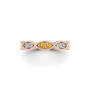Leaf of Promise Laurel Band - Yellow Sapphire Round