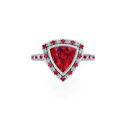 Starry Halo Ring - Ruby Trillion