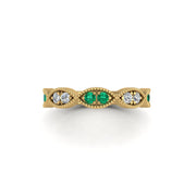 Leaf of Promise Laurel Band - Emerald Round