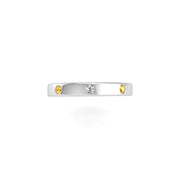 Past, Present, and Forever Three-Stone Band - Yellow Sapphire Round