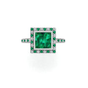Starry Halo Ring - Emerald Princess