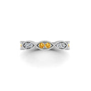 Leaf of Promise Laurel Band - Yellow Sapphire Round