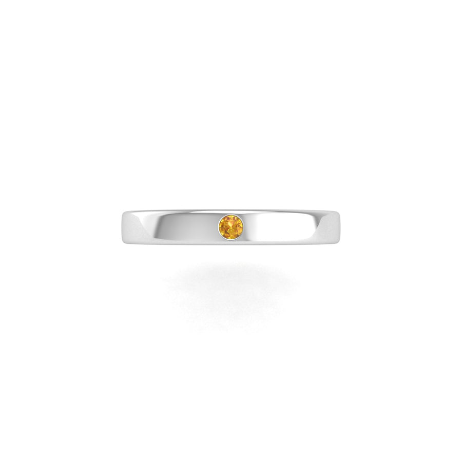 Forever One Single-Stone Band - Yellow Sapphire Round
