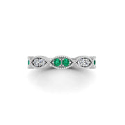 Leaf of Promise Laurel Band - Emerald Round