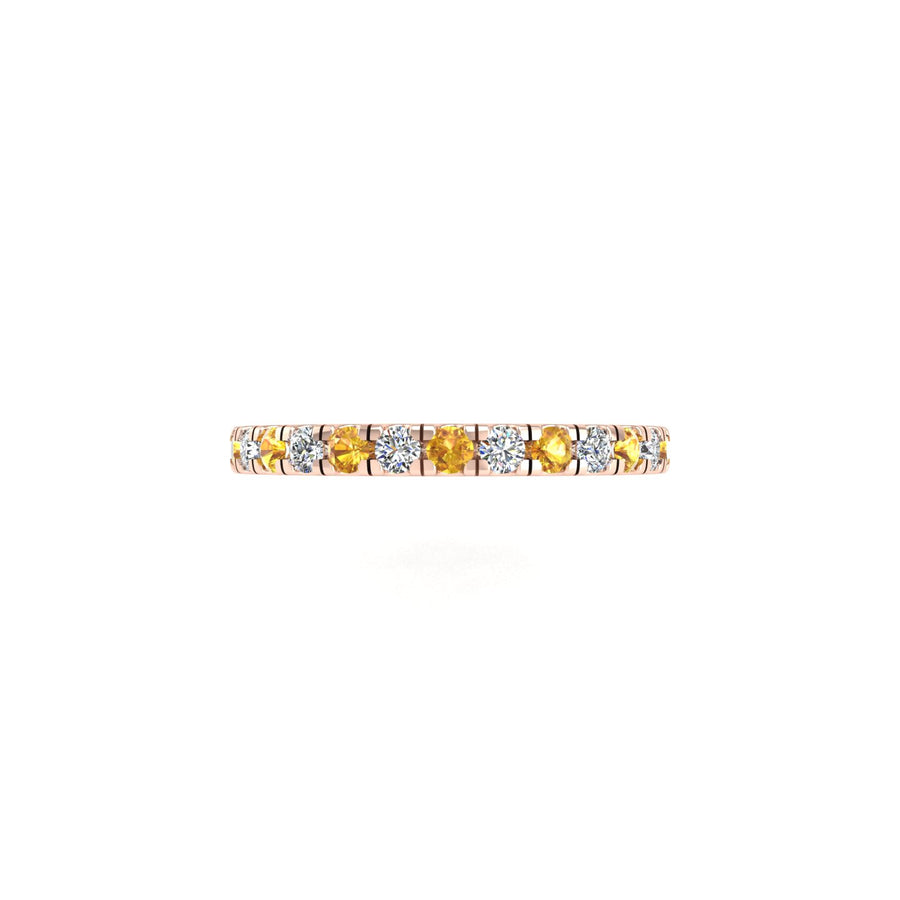 Circle of Love Eternity Band - Yellow Sapphire Round