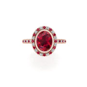 Starry Halo Ring - Ruby Oval